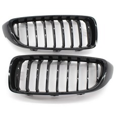 台製 亮面黑 單線款 水箱罩 適用於 14-20年 4-Series F32 F33 F36 替換式塑膠中網, 1個