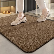 DEXI 1개 바닥 출입구 발판 매트 웰컴 현관 미끄럼방지 발매트 매트 미끄럼방지 세탁 가능 단색 직사각형 손세탁 전용 기계제작 입구 매트 실내외 사용, Brown