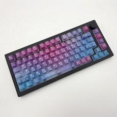 투명 한글 키캡 독거미 앱코 RGB 투과 그라데이션 키캡 텐키리스 호환 풀배열, 투명 트와일라잇, 파스텔 혼합