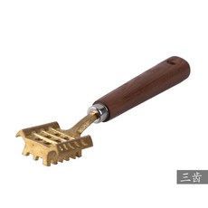 日本進口 星三製作所 刮魚鱗器, 1個, 黃銅三齒款