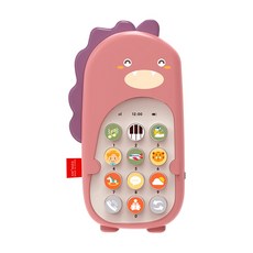JoyBaby 音樂玩具手機 恐龍造型中英雙語早教學習機 寶寶磨牙玩具, 粉色-F, 1個