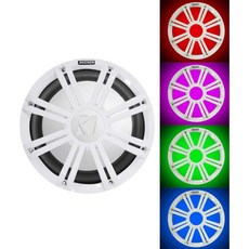 키커 45KM102 10인치 350와트 마린 보트 서브우퍼 SVC 서브 KM10+화이트 그릴/LED 포함, 키커 45KM102 10인치 350와트 마린 보트 서브
