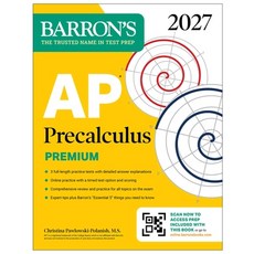 (영문도서)AP Precalculus Premium 2027: Prep Book with 3 Practice Tests + Comprehensive Re... Paperback, Barrons Educational Services, English, 9798349700774