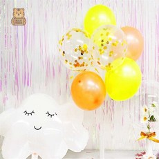 벌타 컨페티풍선 풍선묶음, 실버 써클 컨페티