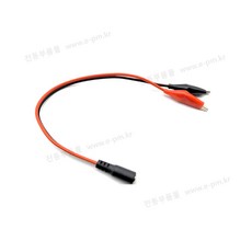 DC 악어집게 케이블 키즈카 전동차 배터리 외부충전 5.5X2.1, 1개, 블랙/레드