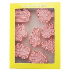 Mian Xiao Xin 비스킷 몰드 DIY 3D 입체 홈베이킹 도구 아이싱 쿠키스탬프 8종 세트 MX001, 교통, 1개