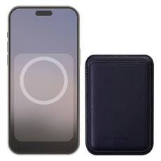 rorentech 動態彈窗動畫 皮革 MagSafe 卡夾手機殼, 1個, 海軍藍