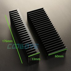 小白的生活工場*改裝用加厚型純鋁1969/LM3886 功放散熱片/陽極黑散熱器 176*33*60mm, 1個
