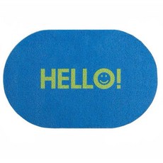 Hello Smile 코일 매트 90x110cm 대형 사이즈 헬로 코일매트 헬로 현관매트 Hello 현관매트 hello 코일매트, 아쿠아 블루, 1개