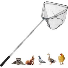 닭 잡는 그물 확장 가능한 46인치 스테인리스 스틸 폴이 포함된 동물용 닭용 오리 새 고양이 개 어망 가금류 용, 닭 잡는 그물 확장 가능한 46인치 스테인리스 스틸 폴