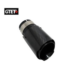 GTEFO 1개 자동차 배기 팁 광택 카본 파이버 블랙 스테인리스 스틸 배출구 114mm 시스템 머플러 아크라포빅, 15 ID 57mm-OD 127mm