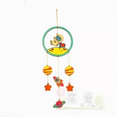手工DIY捕夢網風鈴材料包 森系創意DIY 幼兒園教室室內裝飾清新風鈴, 太空員款（材質包）不含顏料, 1個