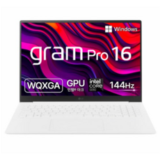 LG전자 2024 그램 Pro 16 코어 Ultra7 인텔 Arc, 에센스화이트, 256GB, 16GB, WIN11 Home, 16Z90SP-GA7CK