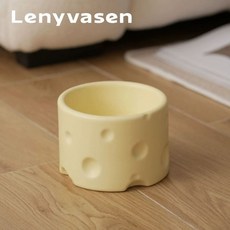 도자기 치즈 강아지식기 애견식기 밥그릇 고양이밥그릇, 고양이와 강아지 공용, 치즈 플랫 (크림), 1개