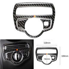 亮光真碳纖維 Carbon Fiber 真卡夢 頭燈大燈開關框貼片 德標 15-21 W205 C300 C63 C43, 1個
