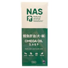 Natural Animal Solutions 天然草本 Omega Oil 3 6 & 9 鱈魚肝油 犬貓適用, 500ml, 皮膚/毛髮, 1盒