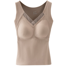 Helena石墨烯保暖背心 免穿內衣發熱衣 內搭帶胸墊 加絨磨毛無痕打底衫 秋冬季女