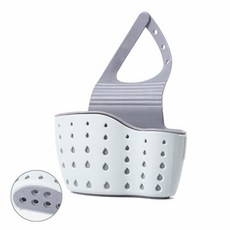 EC 엘리너티참 싱크대 주방 있는 비누 캐디 플라스틱 건조용 실리콘 배수구가 스펀지 홀더, Sky Blue