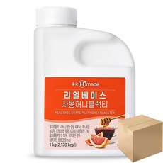 흥국 리얼베이스 자몽허니블랙티 아이스박스배송, 아이스박스 배송, 6개, 1L