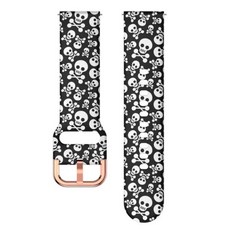 스포츠 밴드 인쇄 실리콘 활성 손목 팔찌, 1개, 6. 29 black white skull