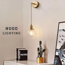 HUGO LIGHTING 日式南瓜玻璃壁燈 臥室床頭燈 餐廳走廊過道燈, E27燈頭 有開關,玉米12w 三色變光