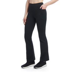 Jockey 여성용 주머니가 있는 액티브 나일론 요가 팬츠 딥 블랙. L