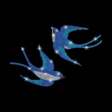 1개 유리 핫픽스 라인스톤 다리미 부착형 아플리케 의상 액세서리 (옷 가방 바지용) 제비 모양 297x210mm, 혼합색