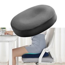 도넛 메모리폼 방석 기능성 직장인 원형 메쉬 쿠션, 블랙, 1개