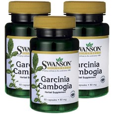 Swanson 斯旺森 藤黃果膠囊 80mg, 60顆, 3罐