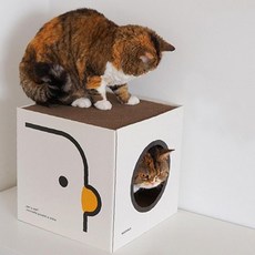 고양이 오리 견고 숨숨집 박스 하우스 1P, 1개, 상세페이지 참조