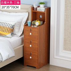 침대미니협탁 침대협탁 사이드 슬림 작은 서랍 수납장 침실, 1개, K. 20cm 고대단목 삼단 서랍