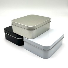 사각 S-057-2 3종 대한민국 UV인쇄 은색 흰색 검정 쿠키 마카롱 베이커리 사각틴케이스, 흰색상, 1개