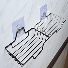 ALOHA-STORE 부착식 스텐 받침대 주방수세미받침대스텐, 블랙