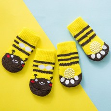 마더라이크 강아지 양말 미끄럼방지 반려견 애견양말, 애견양말_꿀벌, 1개