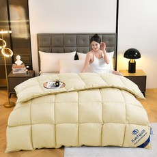 구스이불 패딩이불 오리털이불 거위털 이불 패딩 도톰한, 옐로우