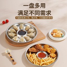316不鏽鋼餃子圓盤 點心餐盤 商用家用蒸菜盤, 1個, 廠家直銷 外貿品質,316不鏽鋼餃子盤 2個