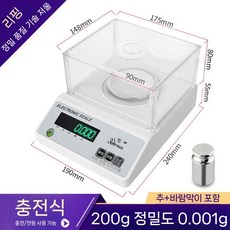 정밀 전자저울 실험실 중약 금 계량 디지털 저울 전자실험실 계량저울 0.001g, 1개, 4. 디스크 200g 0.001g 윈드스크린