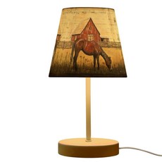 Peystean Sweet Strawberry 꽃무늬 패턴 3가지 색상 조도 조절 가능한 LED 테이블 램프 USB 포트 포함 27.4cm(10.75인치) 리넨 쉐이드 침대, 농장 말, S-6"D x 5"W x 11"H