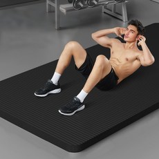 원트두 요가매트 NBR 와이드 운동매트 두꺼운 요가 매트, 1개, 블랙