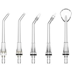 FlossJet 구강세정기 물치실 치실 제트 물 교체 팁 구강 세정기가 포함된 교체용 5개 표준 깊은 청소를 위한 360° 회전식 헤드