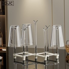 Z3JC 廚房伸縮可調節杯架倒掛瀝水架家用創意玻璃杯收納架掛水杯置物架, 1個, 奶油白:如圖