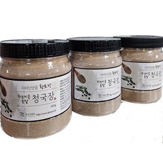 지리산산골 검은콩 국산 쥐눈이콩 청국장가루 효모가 살아있는 식사대용 냄새없는 전통방식 청국장 분말 자연발효 검은콩 청국장 분말, 500g, 3개