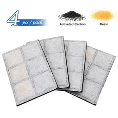 ELSPET/ISYOUNG LED 용 활성탄 필터 자동 개 고양이 물 마시는 분수 교체 애완 그릇 음료 접시, 4개