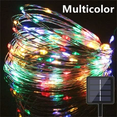 태양열 스트링 구리 와이어 가랜드 라이트 생일 웨딩 파티 장식용 방수 요정, 04 Multicolor, 03 4m 20LEDs
