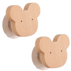 무타공 다용도 우드 후크 걸이 가방 모자 옷, 2개, 미키