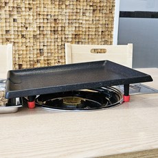 고기불판 다리형 로스타 주물 구이판, 1개, 41.5cm