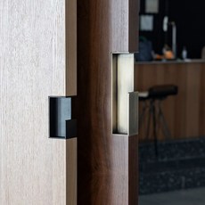 고래 호두나무 원목 풍경 도어벨 미니 현관 종, B. 맞춤형 미닫이문