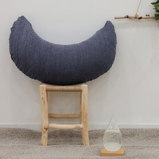 집에 순면 네일샵 미용실 독서 반달쿠션, 블루