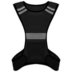 Ptwola 반사 러닝 조끼 높은 가시성 기어 대형 포켓 야간 경량 안전 134535, 블랙