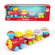 兒童益智拼裝電動小火車軌道玩具，適合3歲男孩女孩, 1303D中文-音樂小火車, 1個